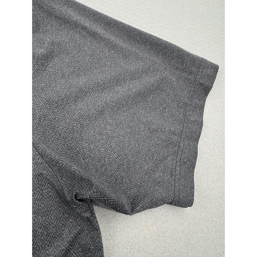 FootJoy Mens Large Gray Geometric Diamond Print Performance Golf Polo Shirt L - Picture 6 of 10